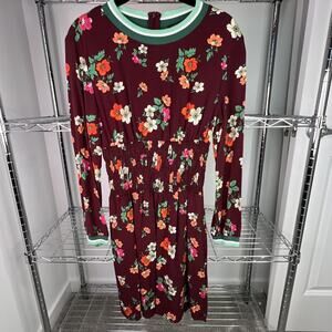 MAJE PARIS-Roskea Floral Smocked Mini Robe Long Sleeve-Size 2